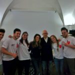 Una rappresentanza dell'azienda IndifferenzaZero con i docenti di supporto al progetto Impresa in Azione, Prof. Collavitti Michele e Prof.ssa Nizza Elvira